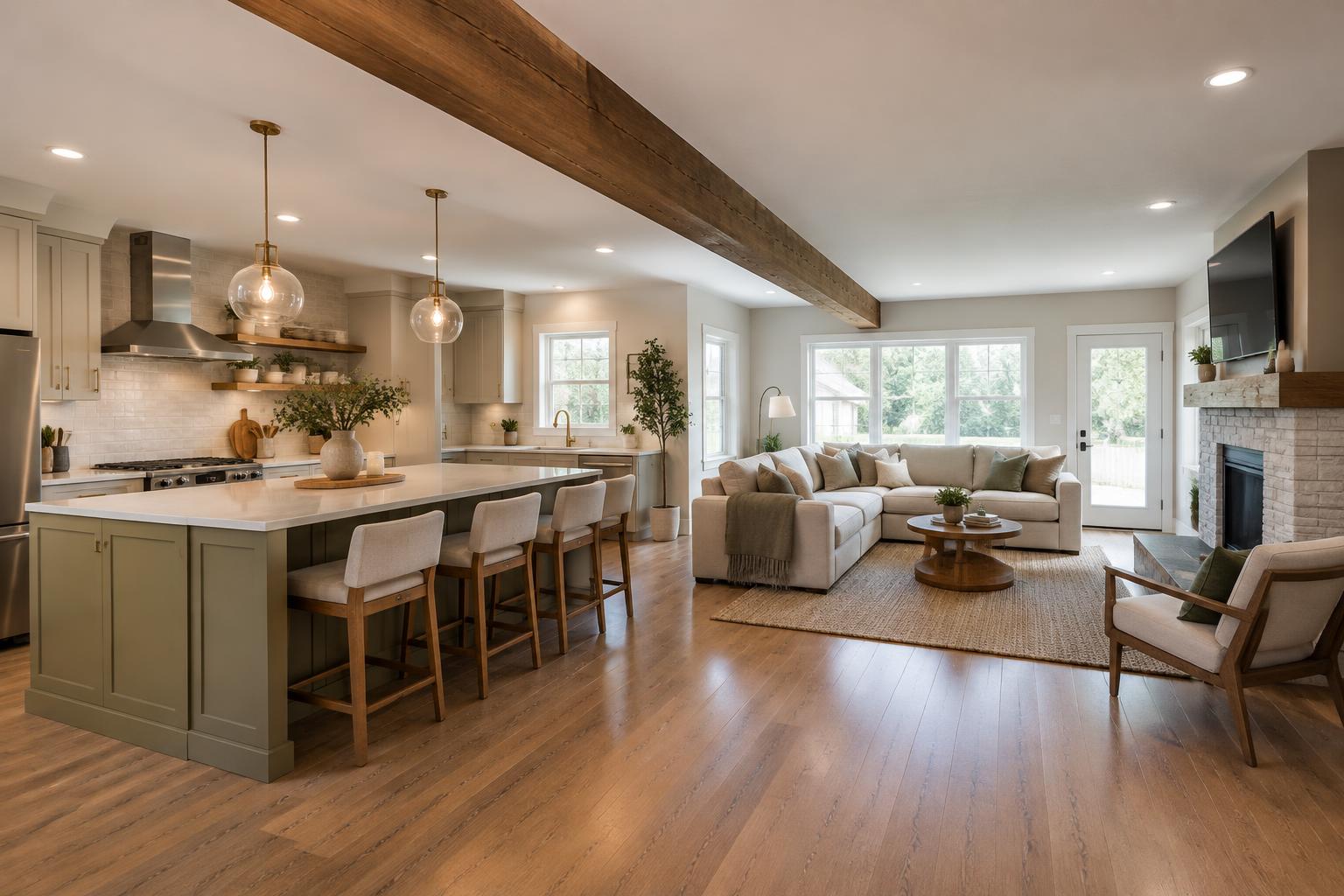 Bearing Walls & Beams inspiration featuring carefully coordinated interior finishes